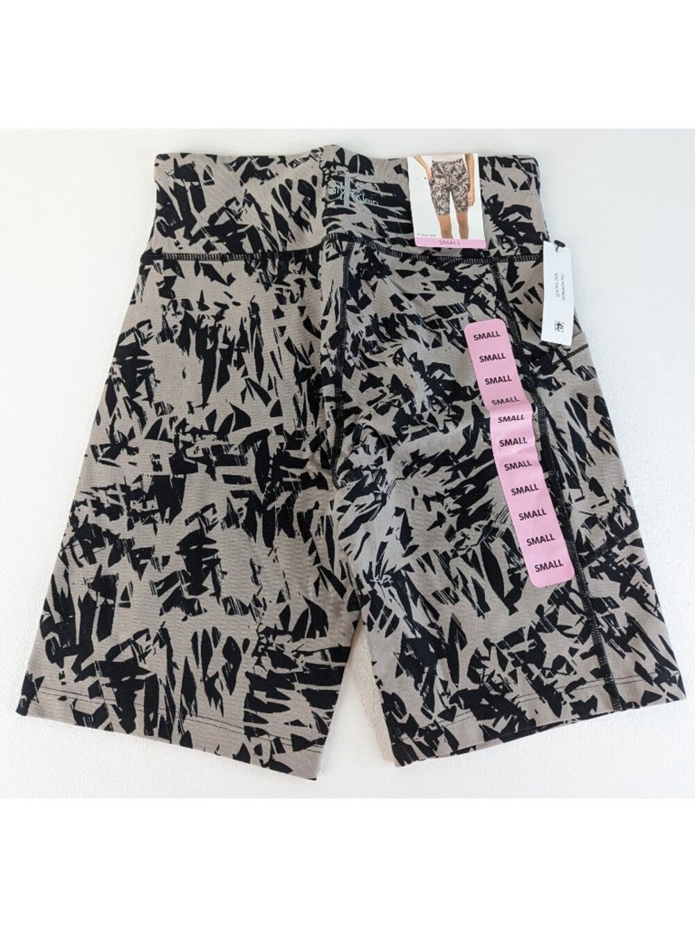 Calvin Klein Performance Logo Bike Shorts Womens S High Waist One Pocket Black - Picture 1 of 7